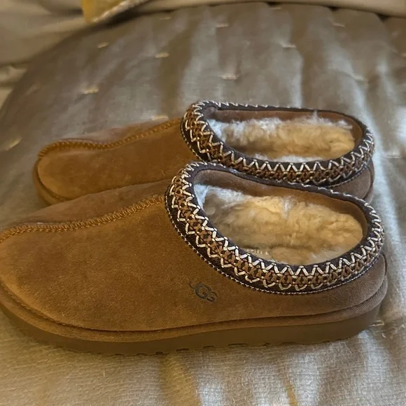 UGG Brown Suede Slippers - Picture 2 of 3